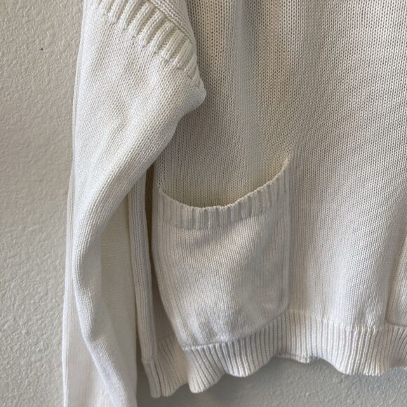 J. Crew Sweater Women's Sm Cotton Cashmere Blend Pocket Mockneck White Preppy - Picture 5 of 14